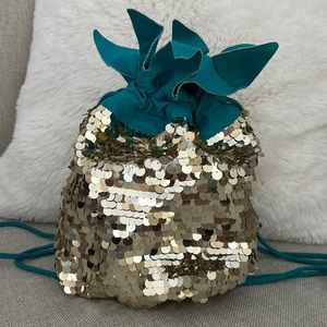 Target Pineapple Gold and Turquoise Sequin Drawstring Bag for Kids